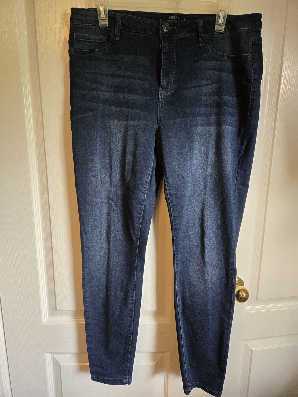 Women's Dark Indigo Skinny Jeans - Stretch Denim